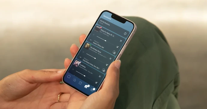 image d'un téléphone avec une gestion audio multiroom